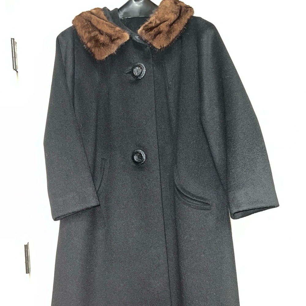 Vintage union made fur and wool black jacket small to medium